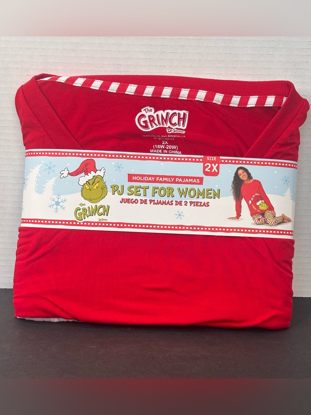Dr. Seuss Grinch Holiday Family Pajamas 2-Pc Set Women Sz 2X RN# 76292 NWT